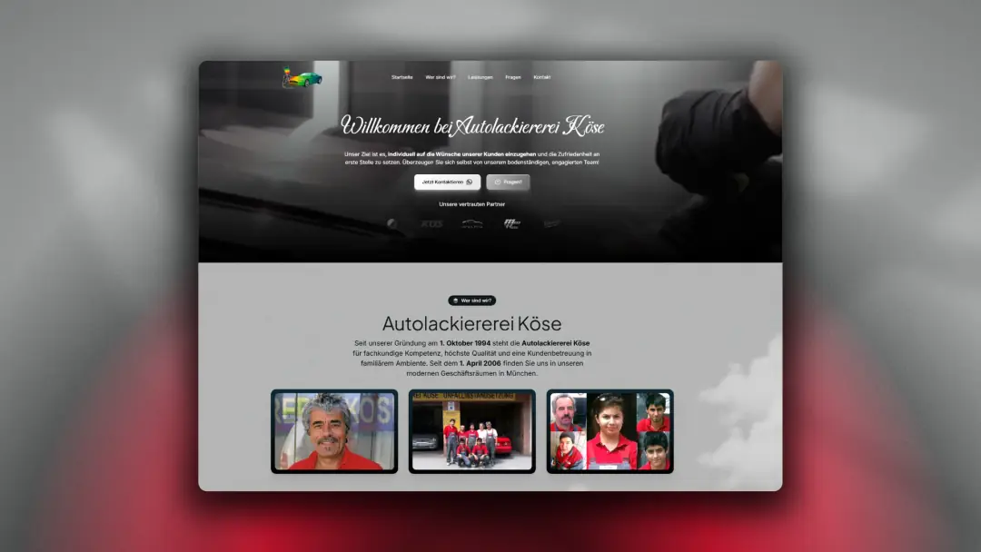 Website-Projekt Autolackiererei Köse