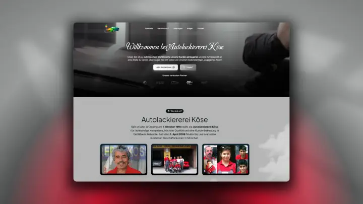 Website-Projekt Autolackiererei Köse